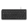 מקלדת חוטית ארגונומית בצבע שחור Perixx | PERIBOARD-416 | Wired Mini USB Keyboard with 4 Hubs