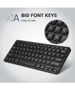 מקלדת חוטית ארגונומית בצבע שחור Perixx | PERIBOARD-416 | Wired Mini USB Keyboard with 4 Hubs