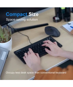 מקלדת חוטית ארגונומית בצבע שחור Perixx | PERIBOARD-426 | Wired USB Mini Low Profile 70% Tenkeyless Keyboard Multimedia Keys