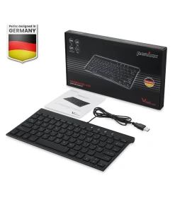 מקלדת חוטית ארגונומית בצבע שחור Perixx | PERIBOARD-429 | Wired Backlit Mini Scissor USB Keyboard