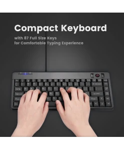 מקלדת חוטית ארגונומית בצבע שחור Perixx | PERIBOARD-505H PLUS | Wired 315*147*26mm Trackball USB Hub KB