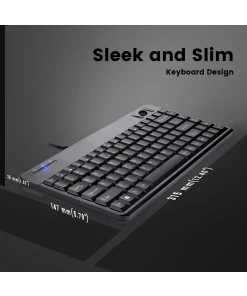 מקלדת חוטית ארגונומית בצבע שחור Perixx | PERIBOARD-505H PLUS | Wired 315*147*26mm Trackball USB Hub KB