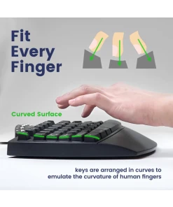 מקלדת חוטית ארגונומית בצבע שחור Perixx | PERIBOARD-512-B | Wired Ergonomic Split Black USB US KB