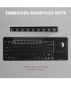 מקלדת חוטית ארגונומית בצבע שחור Perixx | PERIBOARD-514-H-PLUS | Wired 370x138x29mm Trackball USB Hub KB