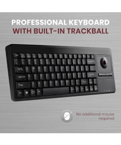 מקלדת חוטית ארגונומית בצבע שחור Perixx | PERIBOARD-514-H-PLUS | Wired 370x138x29mm Trackball USB Hub KB