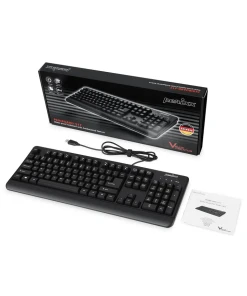 מקלדת חוטית ארגונומית בצבע שחור Perixx PERIBOARD-517-B Wired Washable Black USB Keyboard