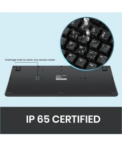 מקלדת חוטית ארגונומית בצבע שחור Perixx PERIBOARD-517-B Wired Washable Black USB Keyboard