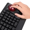 מקלדת חוטית ארגונומית בצבע שחור Perixx | PERIBOARD-522 | Wired 55mm Trackball USB Keyboard