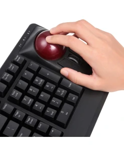 מקלדת חוטית ארגונומית בצבע שחור Perixx | PERIBOARD-522 | Wired 55mm Trackball USB Keyboard