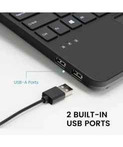 מקלדת חוטית ארגונומית בצבע שחור Perixx | PERIBOARD-525 | Wired Mini 284x182x28mm Scissor KB w Touchpad