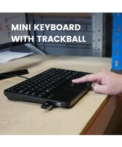 מקלדת חוטית ארגונומית בצבע שחור Perixx | PERIBOARD-526 | Wired Mini 284x182x28mm Scissor KB w Trackball