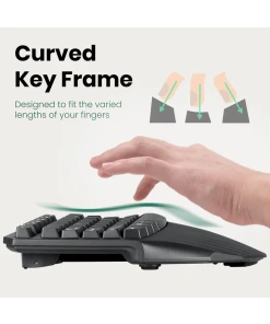 מקלדת חוטית ארגונומית בצבע שחור Perixx | PERIBOARD-613-B | Wireless Dual Mini Ergonomic White US KB