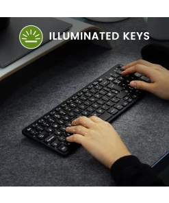 מקלדת חוטית ארגונומית בצבע שחור Perixx | PERIBOARD-733B | Wireless Backlit Compact Scissor Keyboard