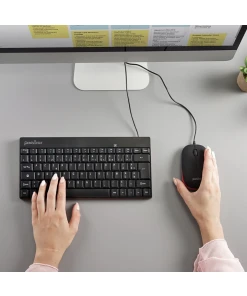 מקלדת חוטית ארגונומית בצבע שחור Perixx | PERIDUO-212B | Wired USB Mini Set: 75% Keyboard and Optical Mouse with Multimedia Keys