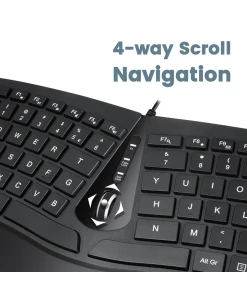 מקלדת חוטית ארגונומית בצבע שחור Perixx | PERIDUO-406 | Wired Ergo 2-in-1 Mini US KB with Vertical Mouse