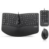 מקלדת חוטית ארגונומית בצבע שחור Perixx | PERIDUO-406A | Wired Ergo 3-in-1 Mini KB with Mouse & Keypad