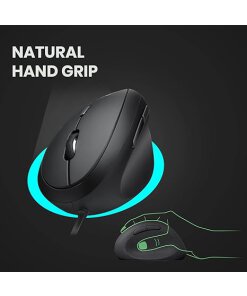 מקלדת חוטית ארגונומית בצבע שחור Perixx | PERIDUO-406A | Wired Ergo 3-in-1 Mini KB with Mouse & Keypad