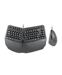 מקלדת חוטית ארגונומית בצבע שחור Perixx | PERIDUO-413B | Wired USB Ergonomic Compact Split Keyboard and Vertical Mouse