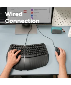 מקלדת חוטית ארגונומית בצבע שחור Perixx | PERIDUO-413B | Wired USB Ergonomic Compact Split Keyboard and Vertical Mouse