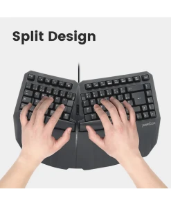 מקלדת חוטית ארגונומית בצבע שחור Perixx | PERIDUO-413B | Wired USB Ergonomic Compact Split Keyboard and Vertical Mouse