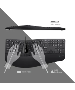 מקלדת חוטית ארגונומית בצבע שחור Perixx | PERIDUO-505 | Wired Ergo Full Size US KB w. Vertical Mouse