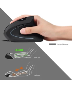 מקלדת חוטית ארגונומית בצבע שחור Perixx | PERIDUO-505 | Wired Ergo Full Size US KB w. Vertical Mouse