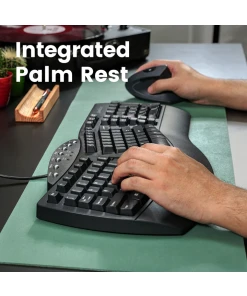 מקלדת חוטית ארגונומית בצבע שחור Perixx | PERIDUO-512B | Wired Ergo Full Size US KB w. Vertical Mouse