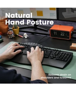 מקלדת חוטית ארגונומית בצבע שחור Perixx | PERIDUO-512B | Wired Ergo Full Size US KB w. Vertical Mouse