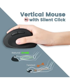 מקלדת חוטית ארגונומית בצבע שחור Perixx | PERIDUO-606 | Wireless Ergo Mini US KB with Vertical Mouse