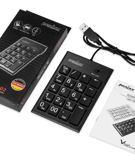 משטח מגע עכבר ארגונומי בצבע שחור Perixx | PERIPAD-202-U | Wired Numeric Scissor Keypad