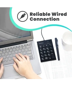 משטח מגע עכבר ארגונומי בצבע שחור Perixx | PERIPAD-202-U | Wired Numeric Scissor Keypad
