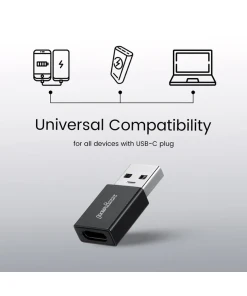 מתאם USB C ל USB A 3.0 זכר לנקבה בצבע שחור Perixx | PERIPRO-409 | USB C Female to USB A 3.0 Male Adapter