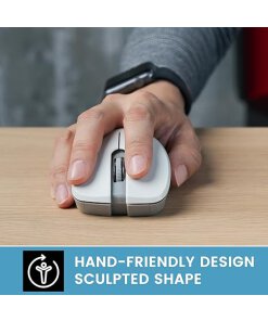 עכבר אלחוטי ארגונומי בצבע אפור Perixx | PERIMICE-621M | Wireless Mouse - Silent Click with Ergo Design