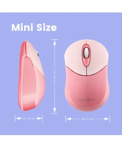 עכבר אלחוטי ארגונומי בצבע ורוד Perixx | PERIMICE-802PK | Bluetooth Pink Portable Mouse