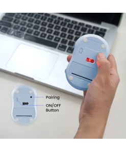 עכבר אלחוטי ארגונומי בצבע כחול Perixx | PERIMICE-802BL | Bluetooth Blue Portable Mouse