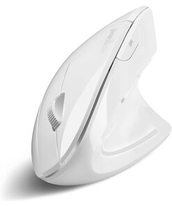 עכבר אלחוטי ארגונומי בצבע לבן Perixx | PERIMICE-813W | Bluetooth & 2.4 G Ergonomic Vertical Mouse 3-in-1 Multi-Device Multi-OS