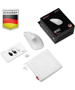 עכבר אלחוטי ארגונומי בצבע לבן Perixx | PERIMICE-813W | Bluetooth & 2.4 G Ergonomic Vertical Mouse 3-in-1 Multi-Device Multi-OS