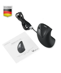 עכבר אלחוטי ארגונומי בצבע שחור Perixx | PERIMICE-513-L | Wired Left-Handed Ergonomic Vertical Mouse 6 Buttons 1000/1600 DPI