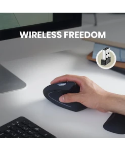 עכבר אלחוטי ארגונומי בצבע שחור Perixx | PERIMICE-713 | Wireless Ergonomic Vertical Mouse