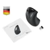 עכבר אלחוטי ארגונומי בצבע שחור Perixx | PERIMICE-713L | Wireless Left-Handed Ergonomic Vertical Mouse