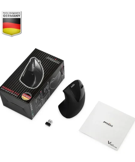 עכבר אלחוטי ארגונומי בצבע שחור Perixx | PERIMICE-713W | Wireless 2.4 GHz Ergonomic Vertical Mouse Adjustable DPI