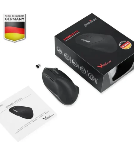 עכבר אלחוטי ארגונומי בצבע שחור Perixx | PERIMICE-715 | Wireless Ergonomic Vertical Mouse
