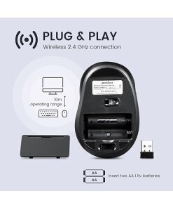 עכבר אלחוטי ארגונומי בצבע שחור Perixx | PERIMICE-721IB | Wireless Ergonomic Mouse - 5 Button Optical Design