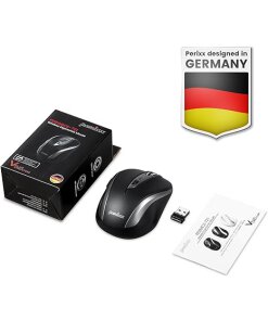 עכבר אלחוטי ארגונומי בצבע שחור Perixx | PERIMICE-721IB | Wireless Ergonomic Mouse - 5 Button Optical Design