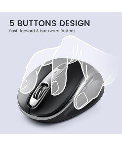 עכבר אלחוטי ארגונומי בצבע שחור Perixx | PERIMICE-721IB | Wireless Ergonomic Mouse - 5 Button Optical Design
