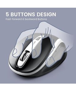 עכבר אלחוטי ארגונומי בצבע שחור Perixx | PERIMICE-721WB | Wireless Ergonomic Mouse - 5 Button Optical Design