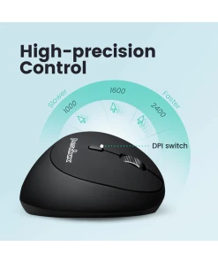 עכבר אלחוטי ארגונומי בצבע שחור Perixx | PERIMICE-819 | Bluetooth & 2.4G Portable Vertical Rechargeable Mouse 3in1 Multi-Device Multi-OS
