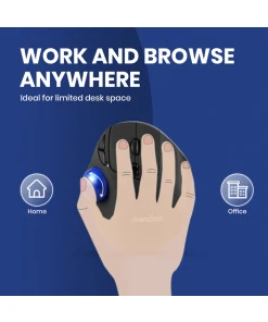 עכבר אלחוטי ארגונומי בצבע שחור Perixx | PERIPRO-801 | Bluetooth 5.1 Ergonomic Vertical Trackball Mouse 400/1000 DPI