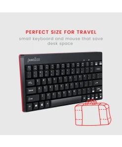 עכבר ומקלדת אלחוטית ארגונומית בצבע שחור Perixx | PERIDUO-712 | Wireless Mini Keyboard and Mouse Combo