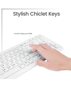 עכבר ומקלדת חוטית ארגונומית בצבע לבן Perixx | PERIDUO-303 -W | Wired White Compact Keyboard & Mouse Combo